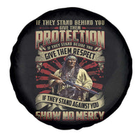 Native American Warrior Spare Tire Cover If They Stand Against You Show No Mercy