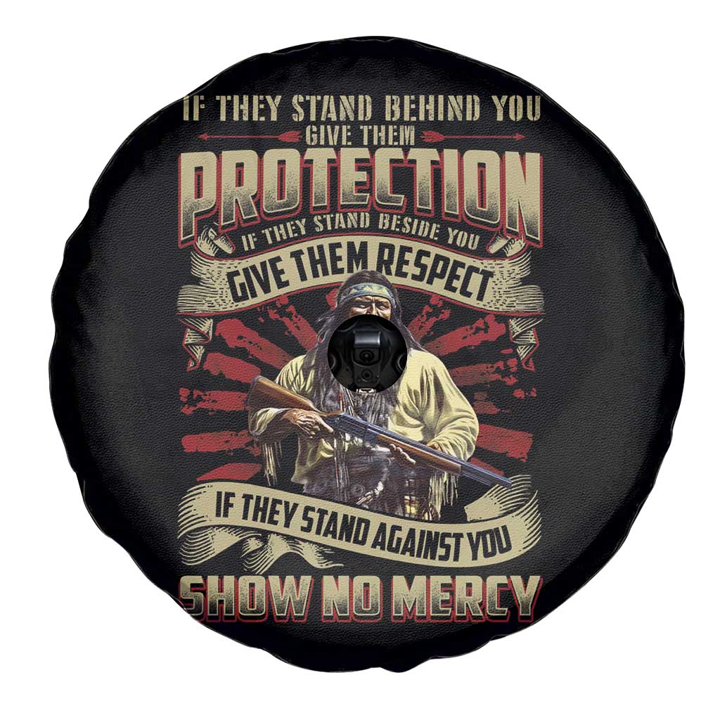 Native American Warrior Spare Tire Cover If They Stand Against You Show No Mercy