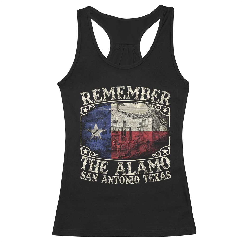 Texas Remember The Alamo Racerback Tank Top San Antonio Alamo War Texan Flag History Lover