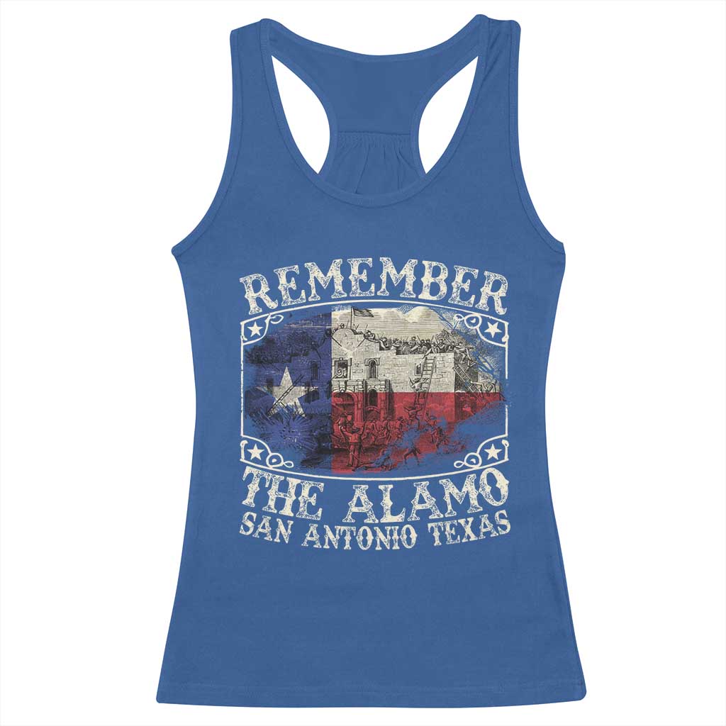 Texas Remember The Alamo Racerback Tank Top San Antonio Alamo War Texan Flag History Lover