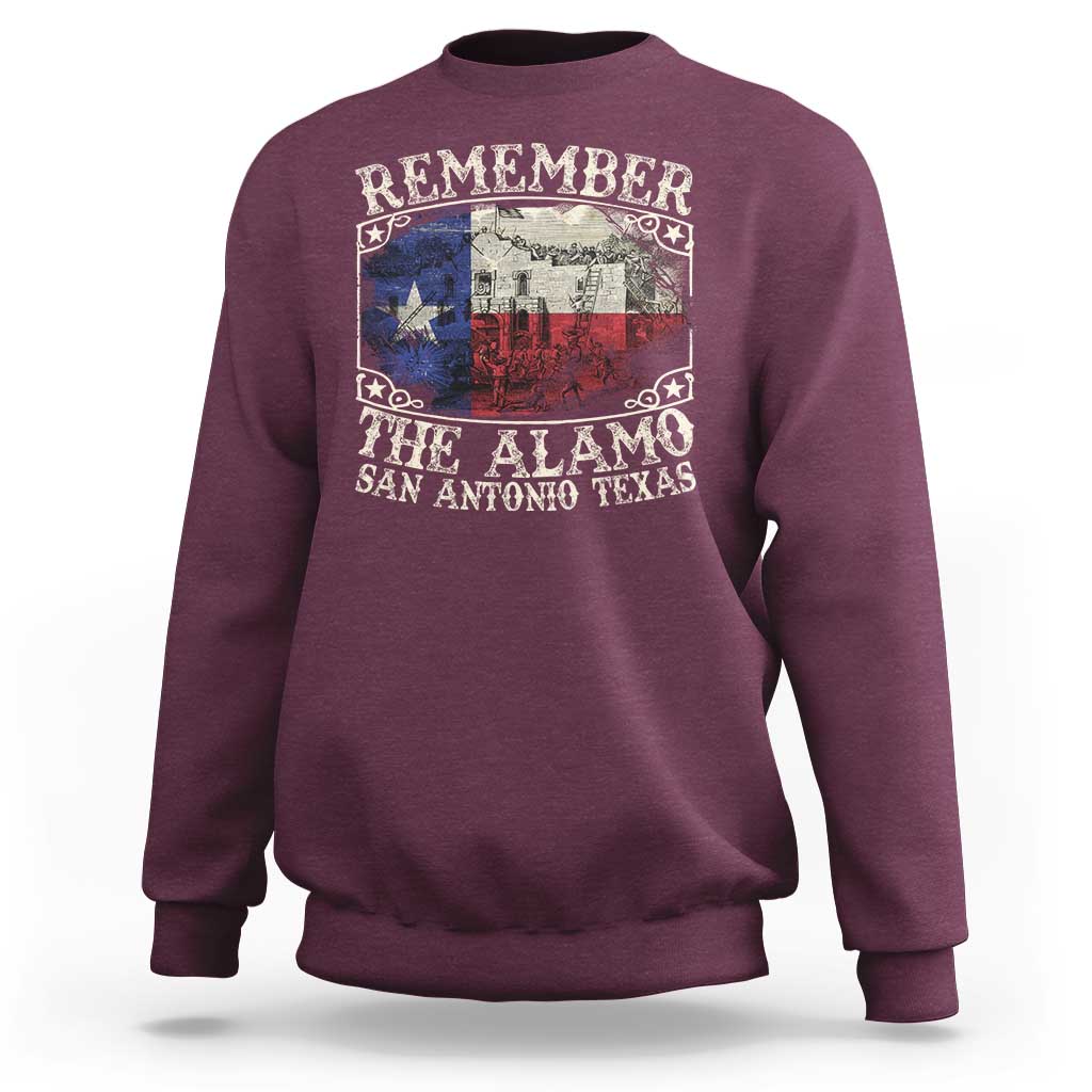 Texas Remember The Alamo Sweatshirt San Antonio Alamo War Texan Flag History Lover