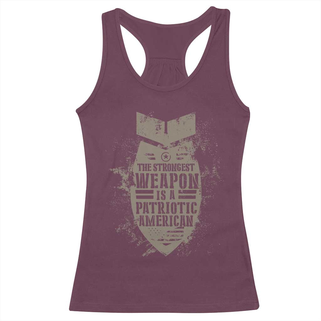 The Strongest Weapon Is A Patriotic Racerback Tank Top