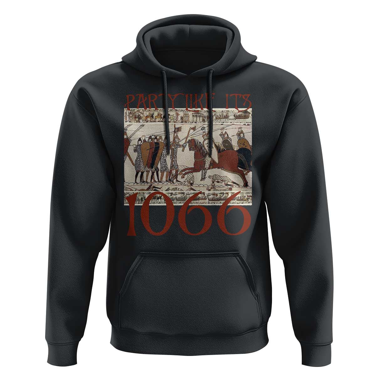 Medieval Bayeux Tapestry Hastings 1066 Hoodie Funny Party Like It's 1066 History Lover