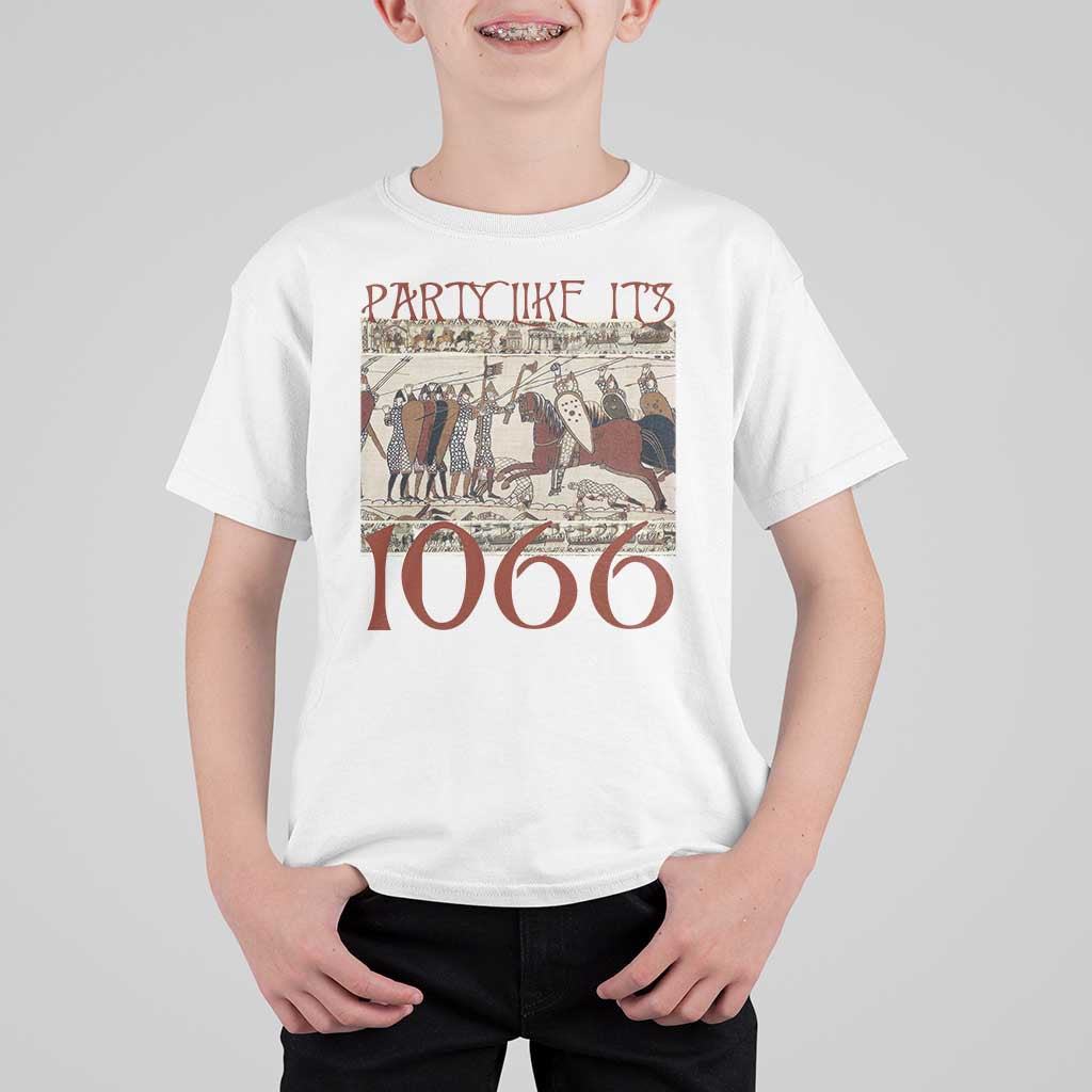 Medieval Bayeux Tapestry Hastings 1066 T Shirt For Kid Funny Party Like It's 1066 History Lover