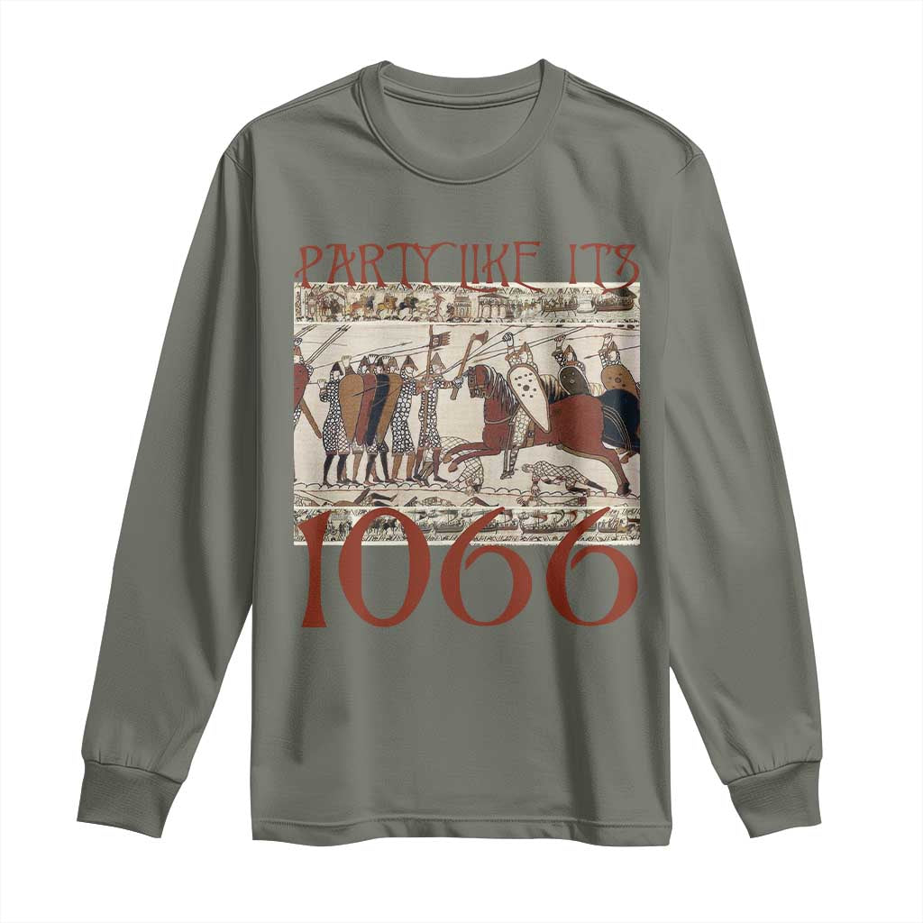 Medieval Bayeux Tapestry Hastings 1066 Long Sleeve Shirt Funny Party Like It's 1066 History Lover