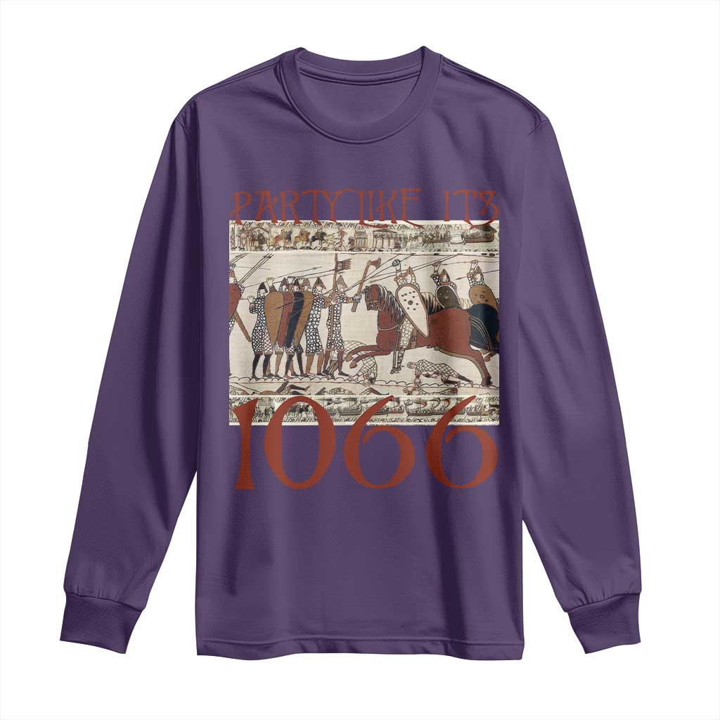 Medieval Bayeux Tapestry Hastings 1066 Long Sleeve Shirt Funny Party Like It's 1066 History Lover