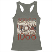 Medieval Bayeux Tapestry Hastings 1066 Racerback Tank Top Funny Party Like It's 1066 History Lover