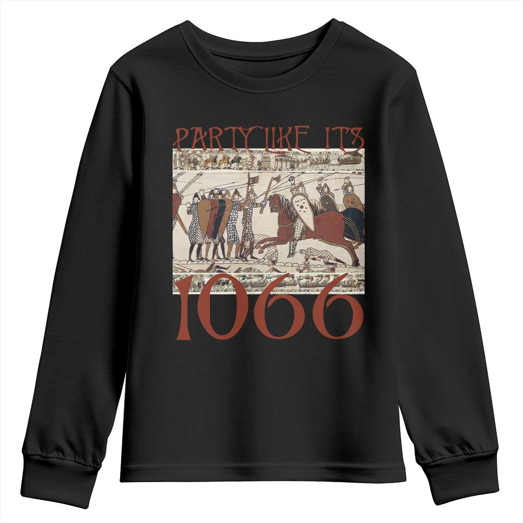 Medieval Bayeux Tapestry Hastings 1066 Youth Sweatshirt Funny Party Like It's 1066 History Lover