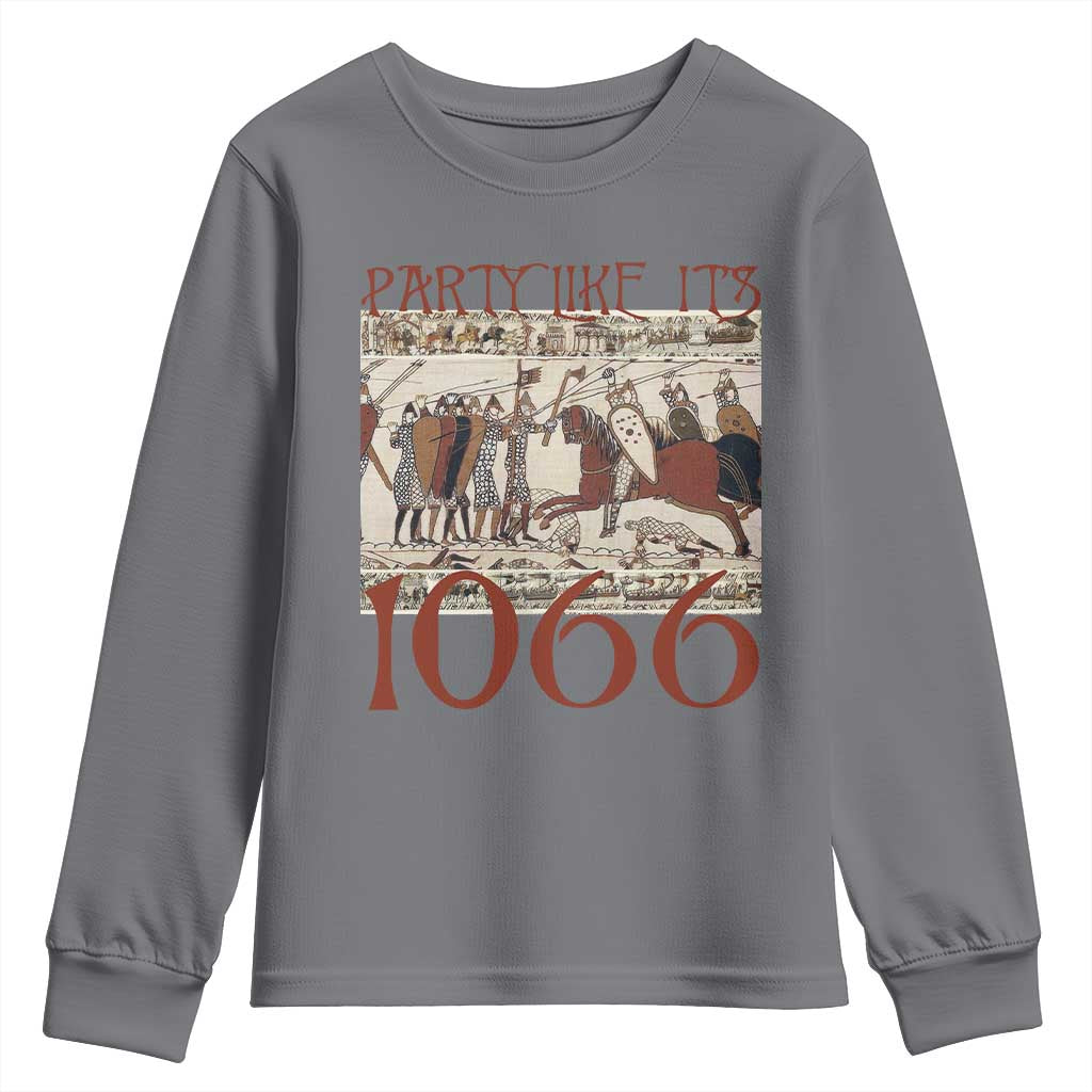 Medieval Bayeux Tapestry Hastings 1066 Youth Sweatshirt Funny Party Like It's 1066 History Lover
