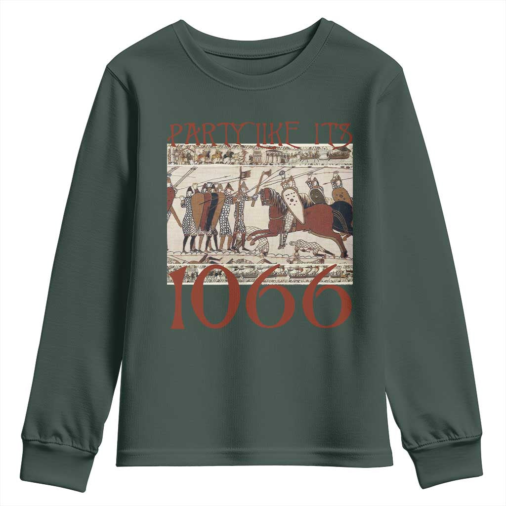 Medieval Bayeux Tapestry Hastings 1066 Youth Sweatshirt Funny Party Like It's 1066 History Lover