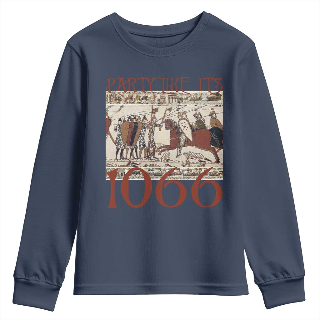 Medieval Bayeux Tapestry Hastings 1066 Youth Sweatshirt Funny Party Like It's 1066 History Lover