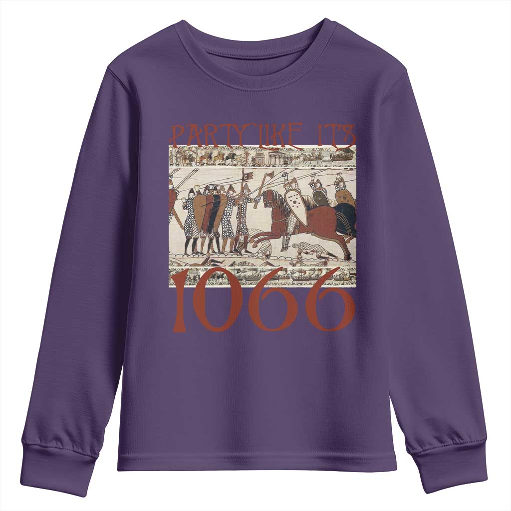 Medieval Bayeux Tapestry Hastings 1066 Youth Sweatshirt Funny Party Like It's 1066 History Lover