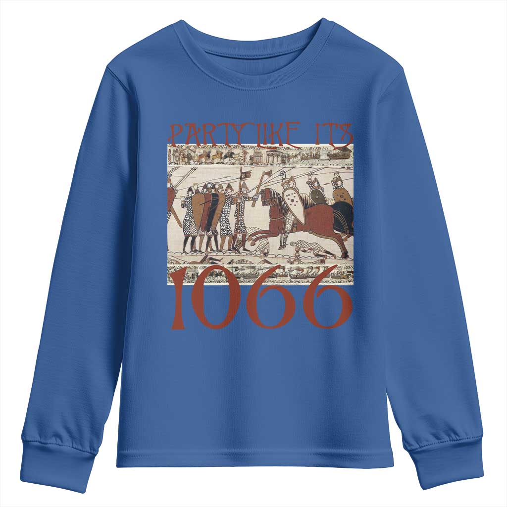 Medieval Bayeux Tapestry Hastings 1066 Youth Sweatshirt Funny Party Like It's 1066 History Lover