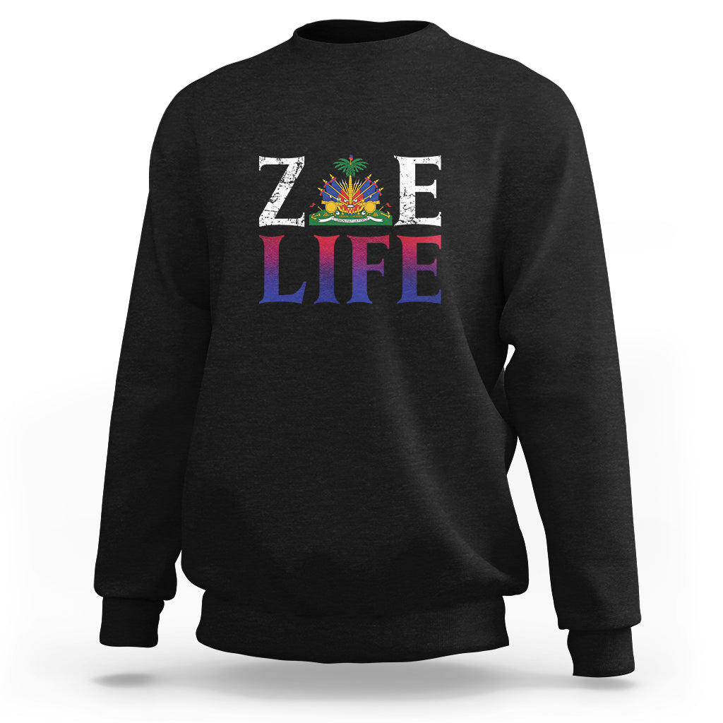 Haitian Sweatshirt Zoe Life Haiti Patriotic - Wonder Print Shop