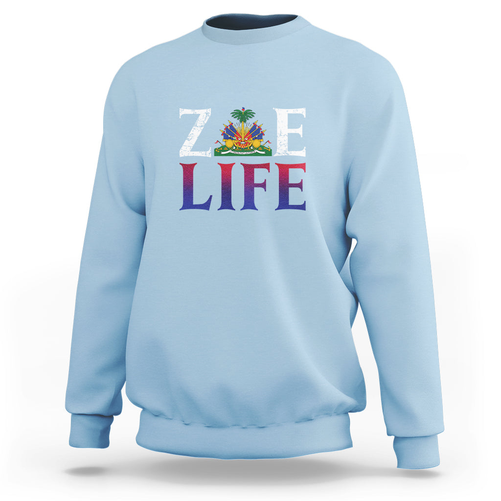 Haitian Sweatshirt Zoe Life Haiti Patriotic - Wonder Print Shop