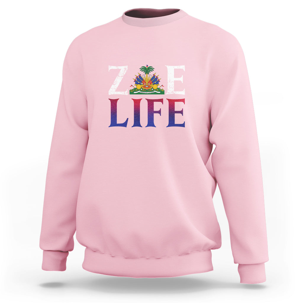 Haitian Sweatshirt Zoe Life Haiti Patriotic - Wonder Print Shop