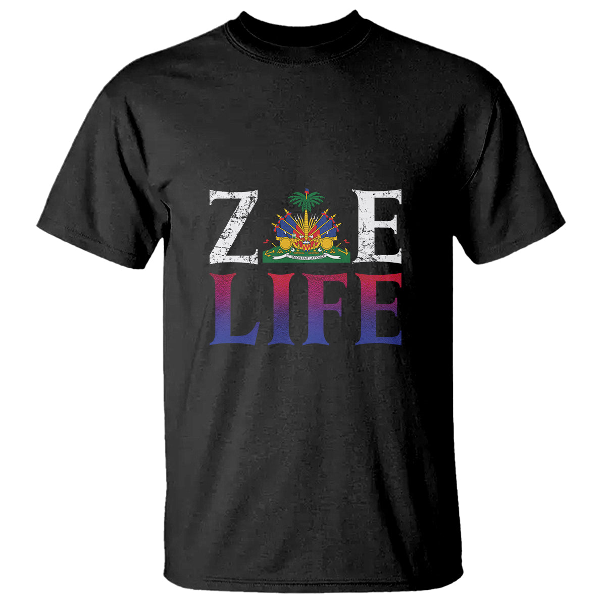 Haitian T Shirt Zoe Life Haiti Patriotic - Wonder Print Shop