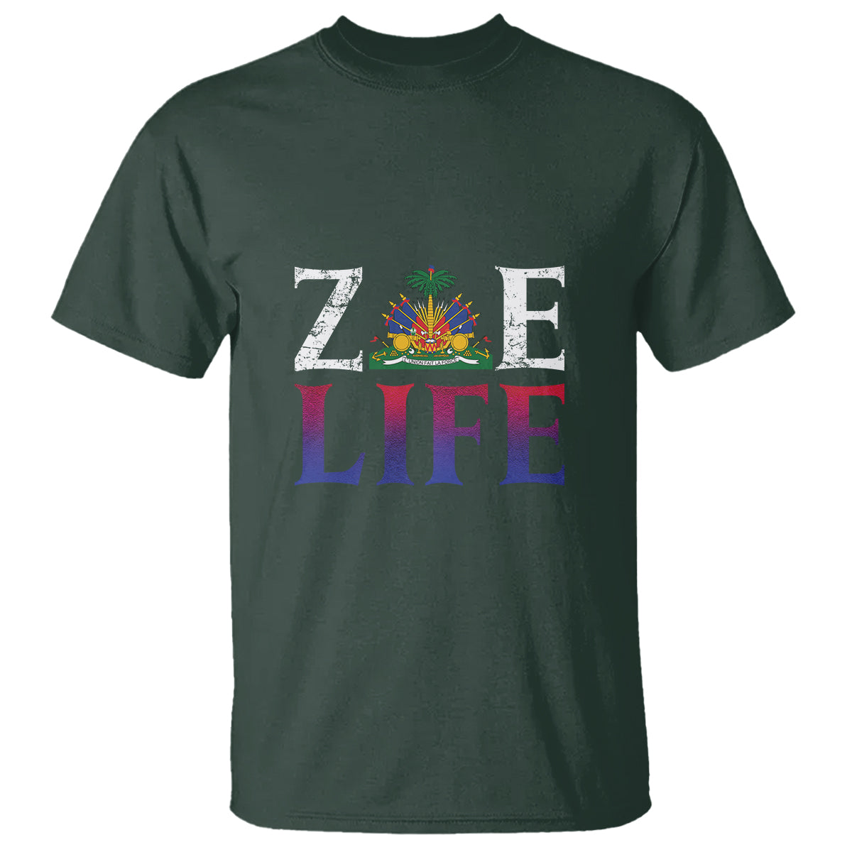 Haitian T Shirt Zoe Life Haiti Patriotic - Wonder Print Shop