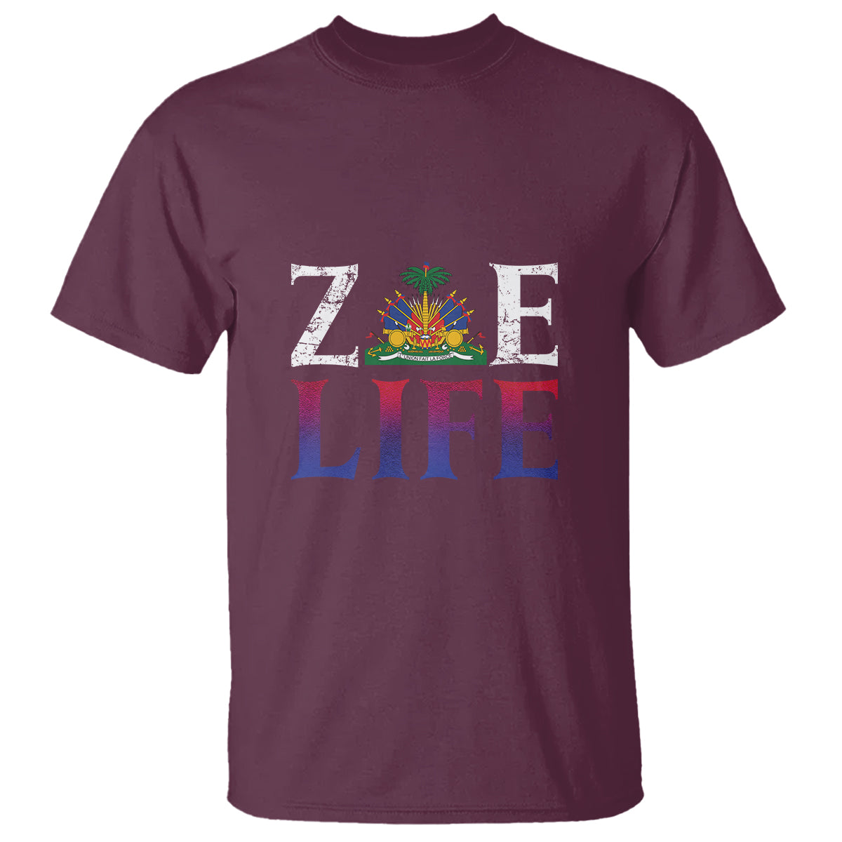 Haitian T Shirt Zoe Life Haiti Patriotic - Wonder Print Shop
