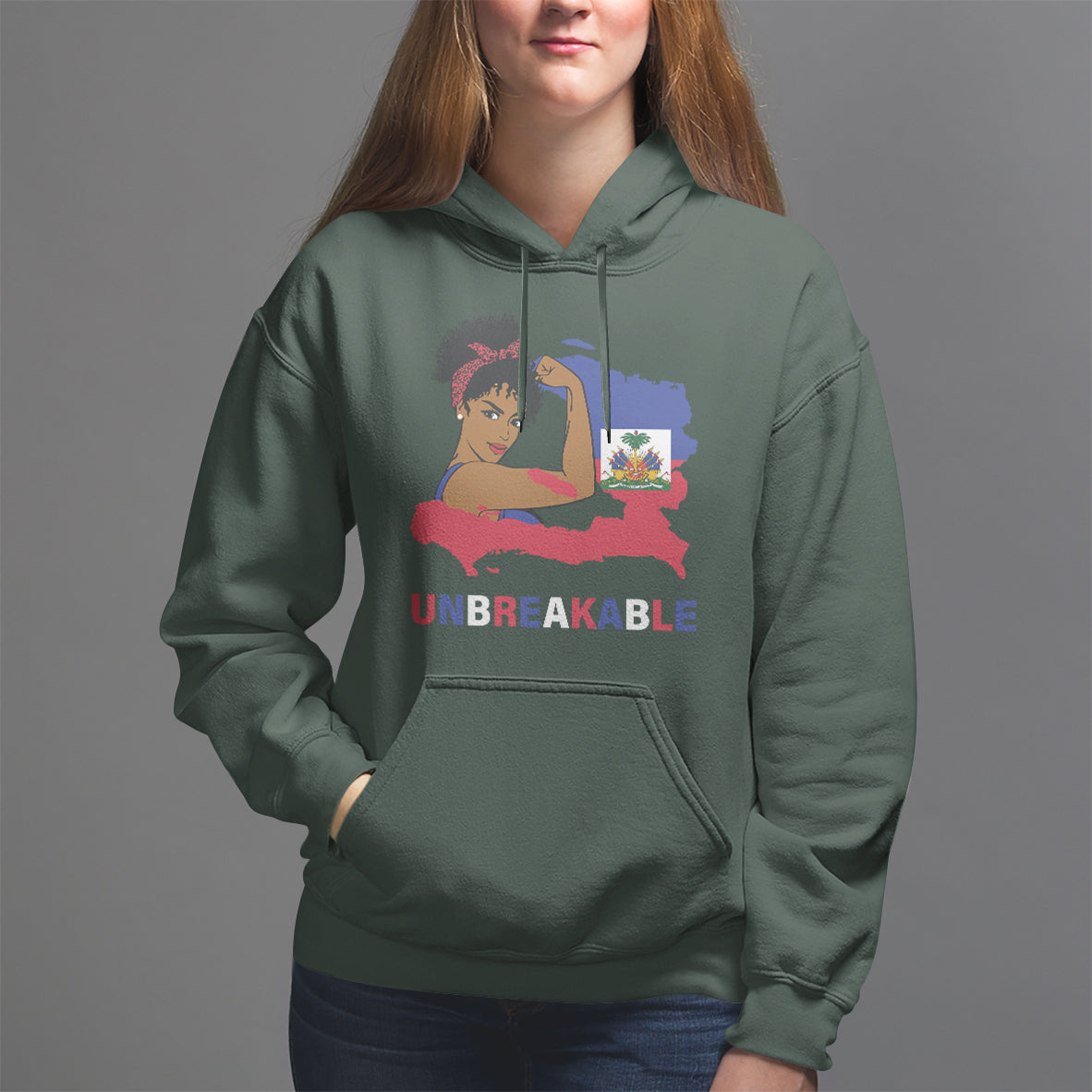 Haitian Queen Hoodie Proud Ayiti Woman Unbreakable Haiti - Wonder Print Shop