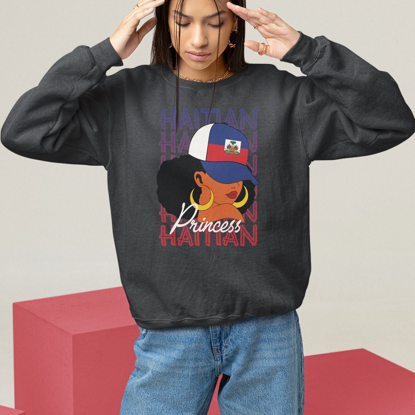 Haitian Princess Sweatshirt Proud Ayiti Woman Girl Haiti