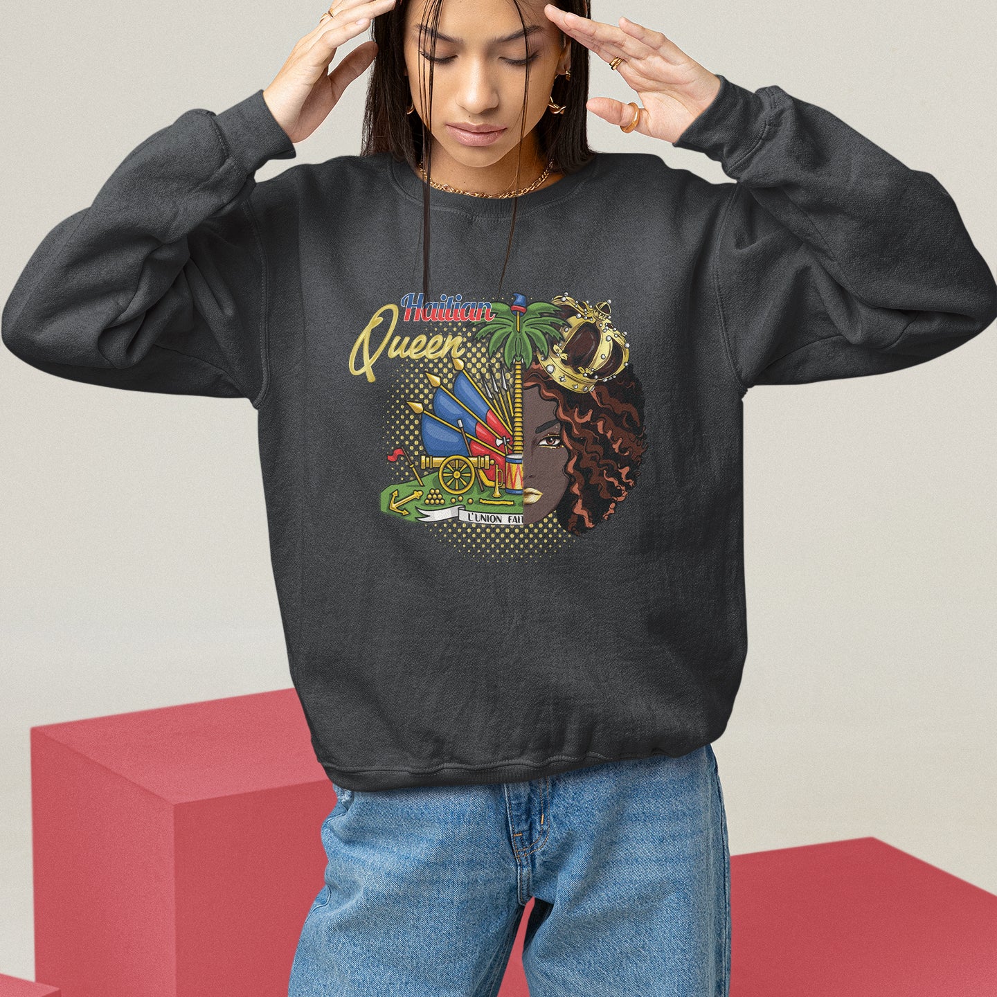 Haitian Princess Sweatshirt Proud Ayiti Woman Girl Haiti