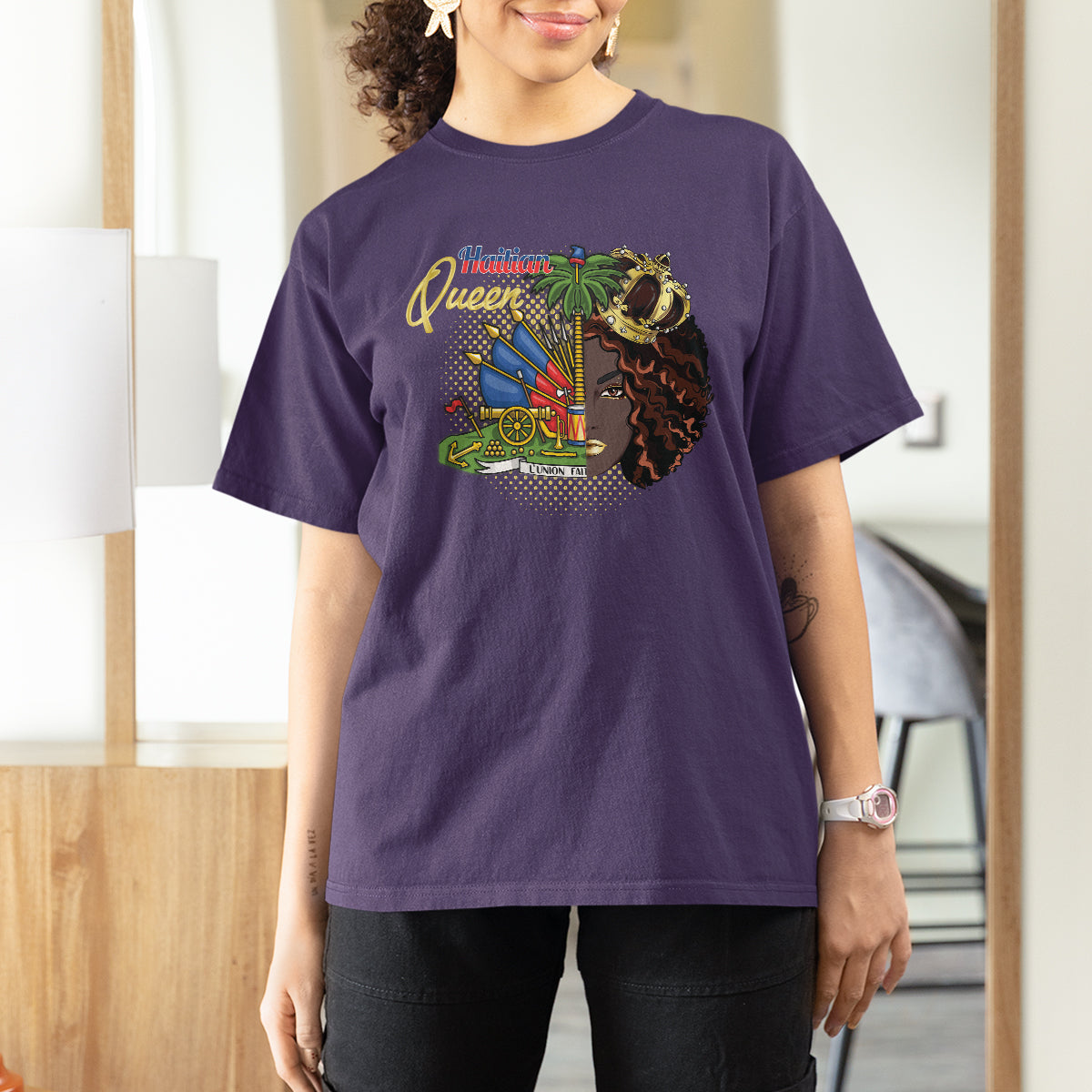 Haitian Princess T Shirt For Women Proud Ayiti Woman Girl Haiti - Wonder Print Shop