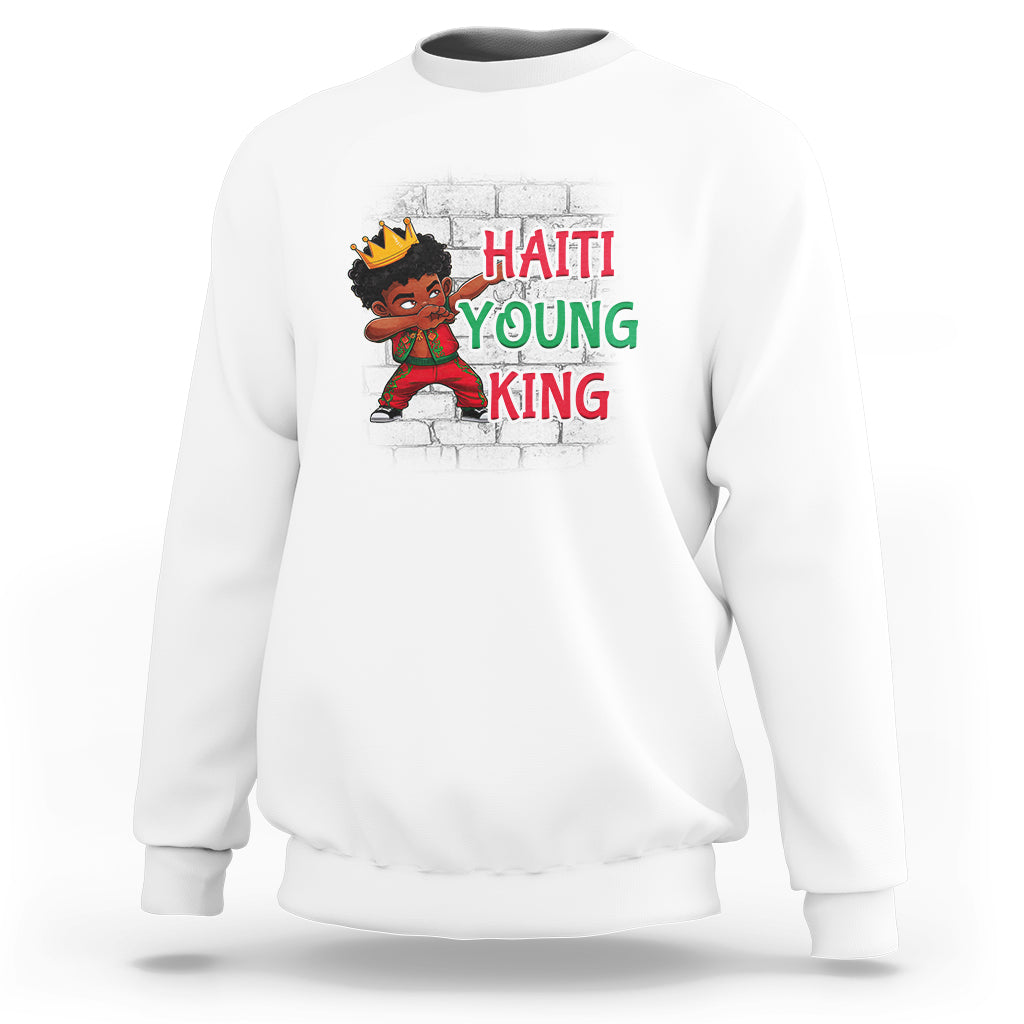 Haiti Young King Haitian Black Boys Kids Sweatshirt