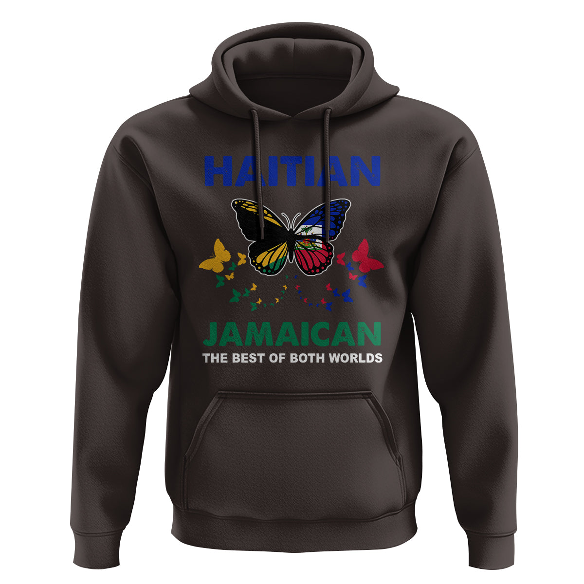 Haitian Jamaican Hoodie The Best Of Both Worlds Butterfly Haiti Jamaica Flag - Wonder Print Shop