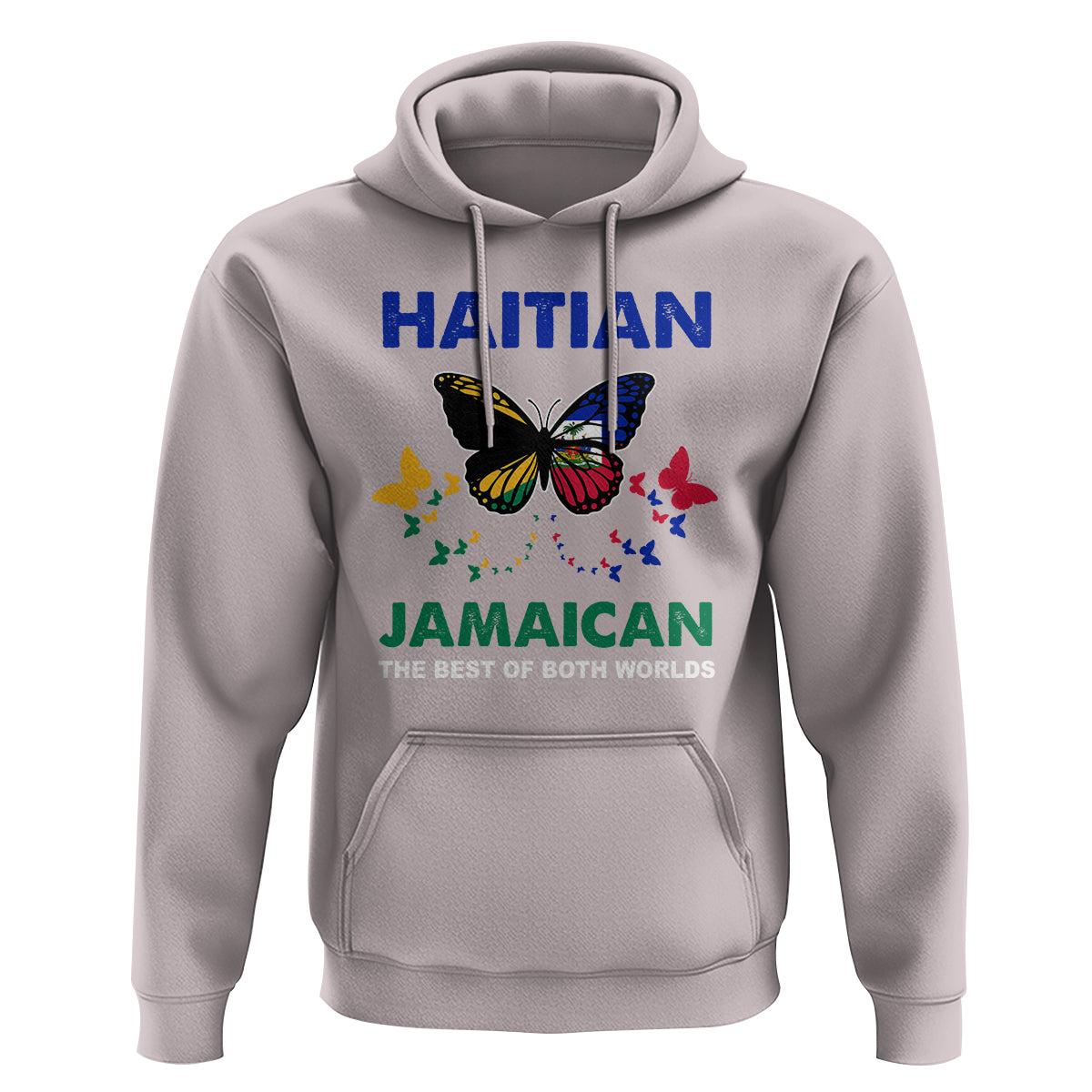Haitian Jamaican Hoodie The Best Of Both Worlds Butterfly Haiti Jamaica Flag - Wonder Print Shop