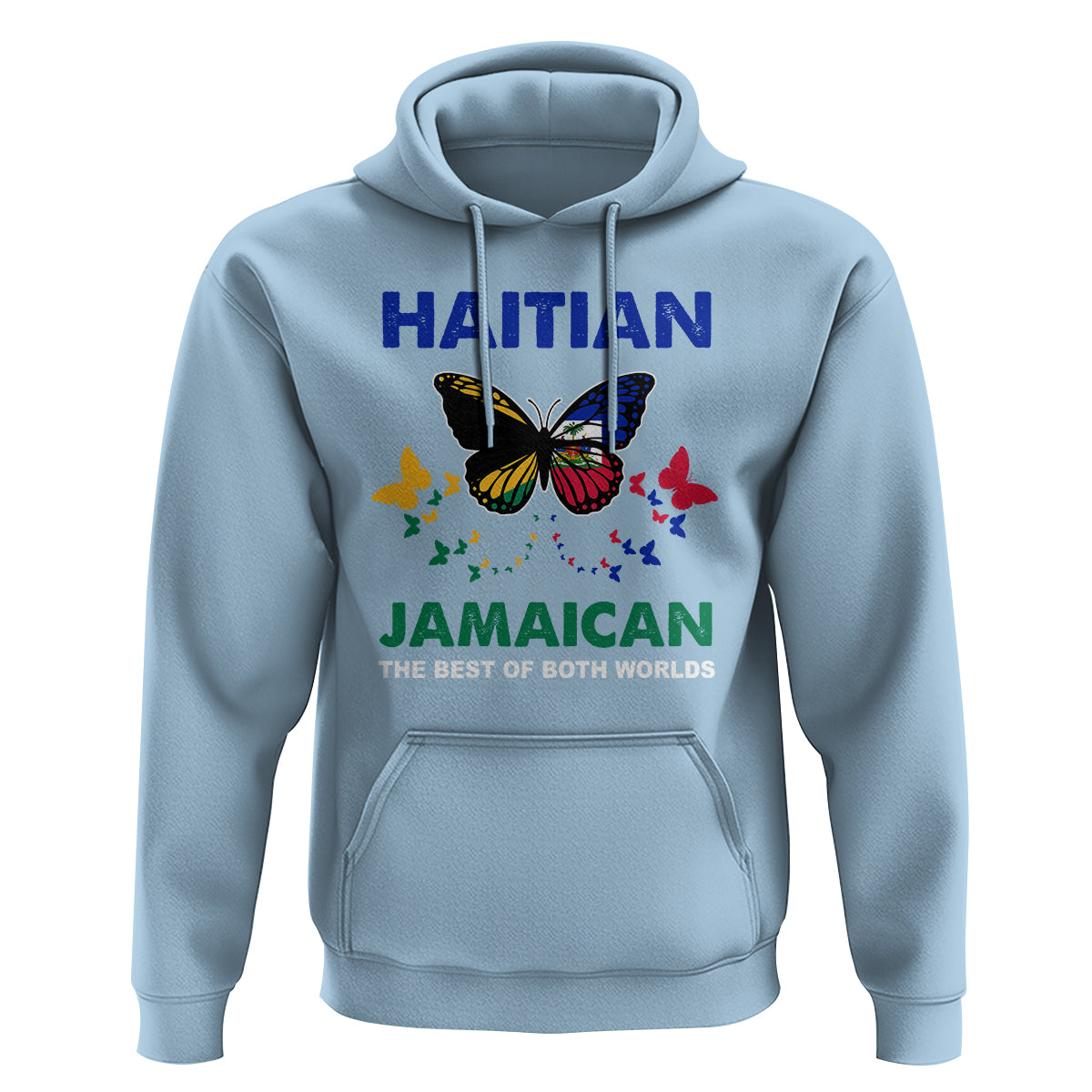Haitian Jamaican Hoodie The Best Of Both Worlds Butterfly Haiti Jamaica Flag - Wonder Print Shop