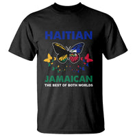 Haitian Jamaican T Shirt The Best Of Both Worlds Butterfly Haiti Jamaica Flag - Wonder Print Shop