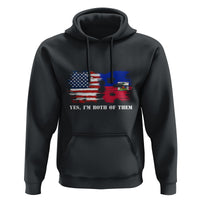 Haitian American Hoodie Yes I'm Both Of Them USA Haiti Flag Shirt - Wonder Print Shop