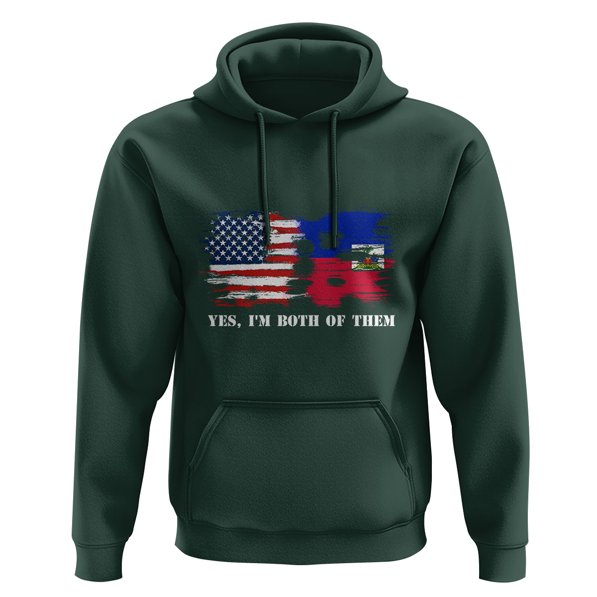 Haitian American Hoodie Yes I'm Both Of Them USA Haiti Flag Shirt - Wonder Print Shop