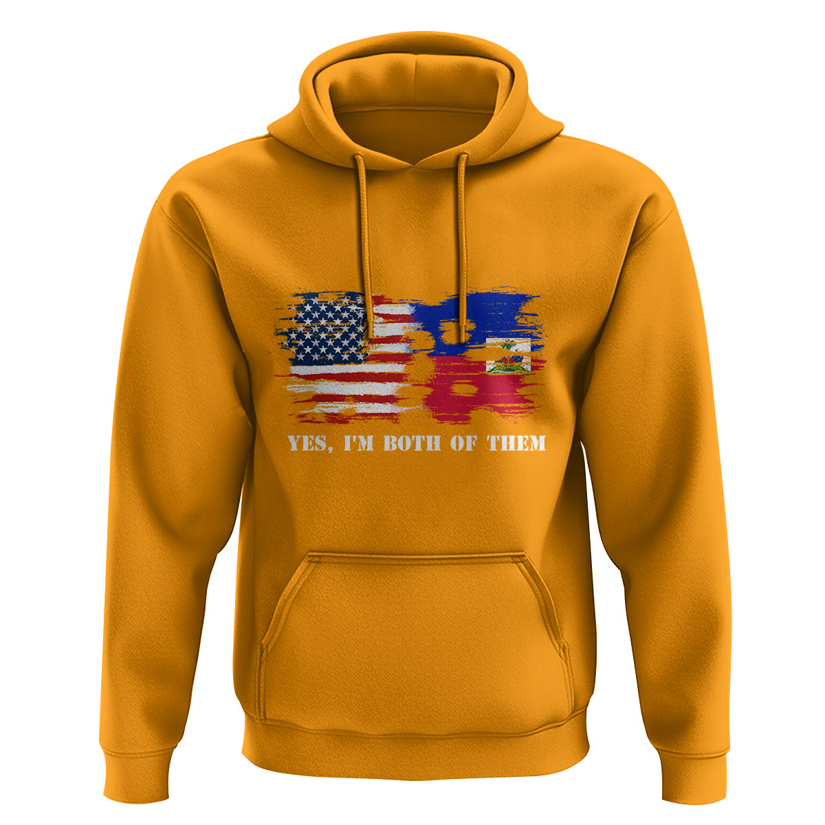 Haitian American Hoodie Yes I'm Both Of Them USA Haiti Flag Shirt - Wonder Print Shop