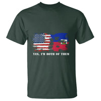 Haitian American T Shirt Yes I'm Both Of Them USA Haiti Flag Shirt - Wonder Print Shop