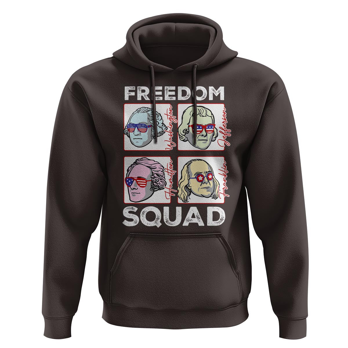 4th Of July Hoodie US Freedom Squad Washington Jefferson Hamilton Franklin - Wonder Print Shop