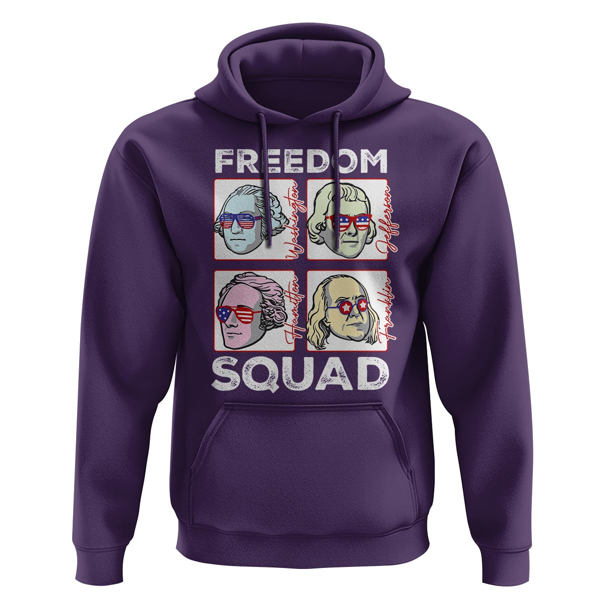 4th Of July Hoodie US Freedom Squad Washington Jefferson Hamilton Franklin - Wonder Print Shop