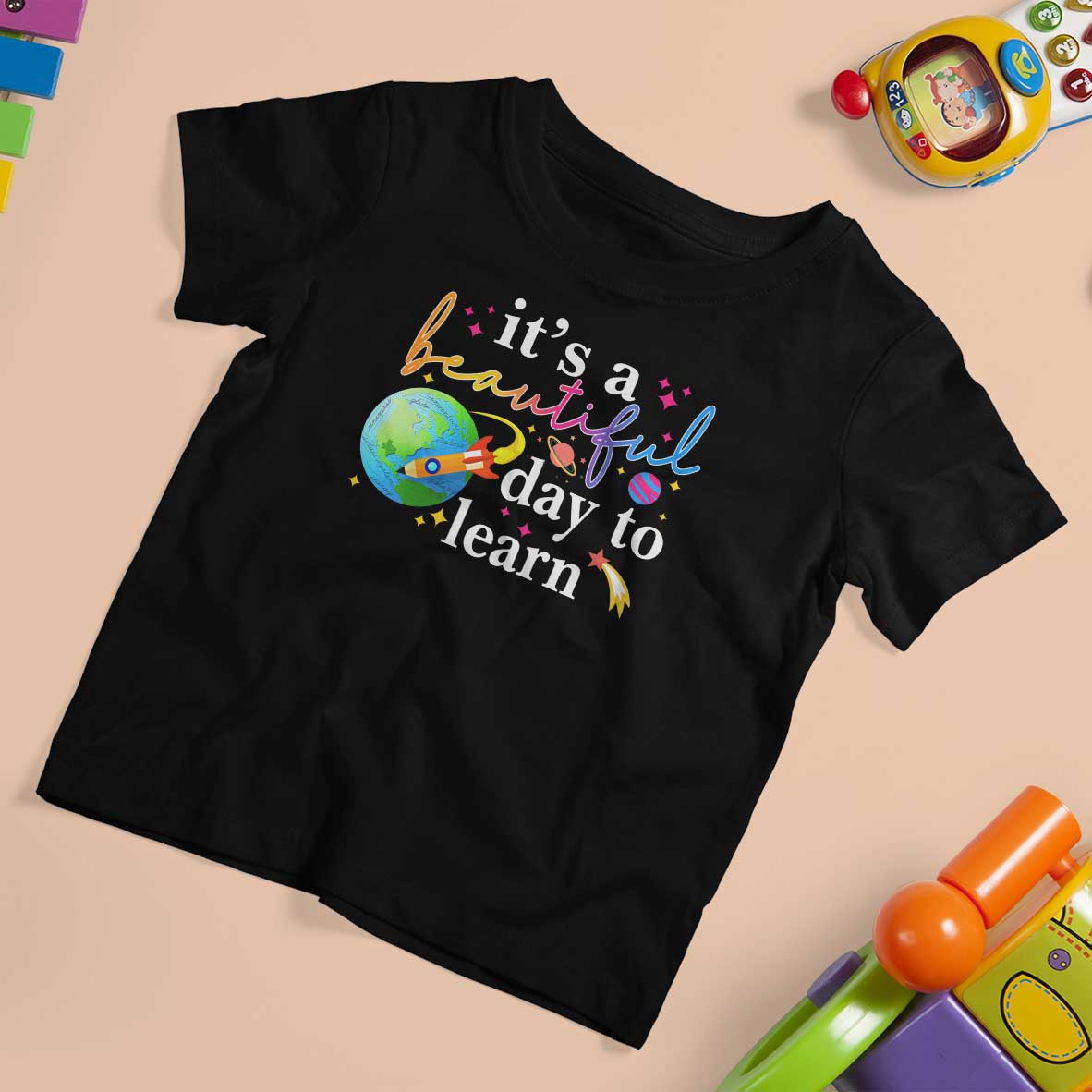 Teacher T Shirt For Kid It's A Beautiful Day To Learn Back To School - Wonder Print Shop