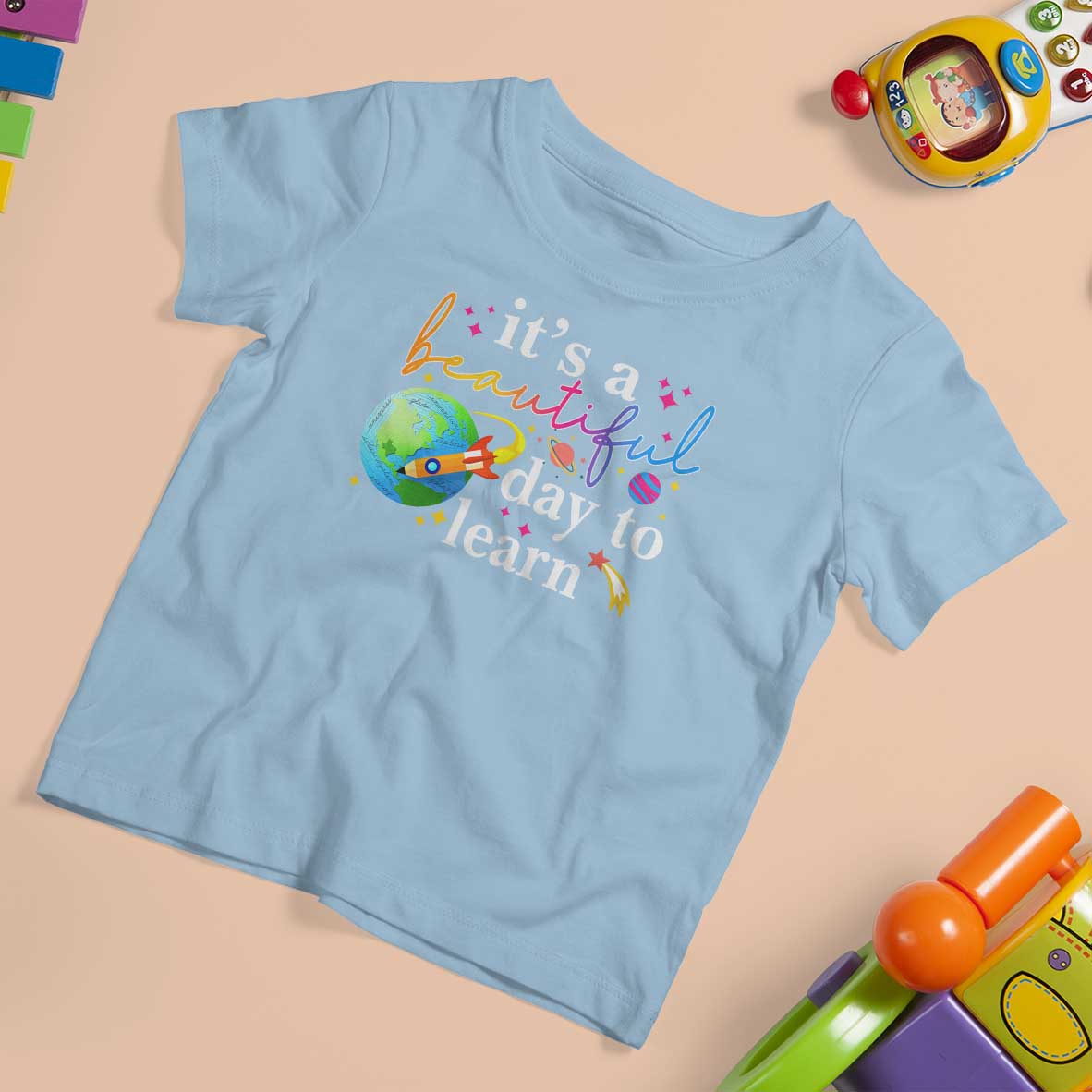 Teacher T Shirt For Kid It's A Beautiful Day To Learn Back To School - Wonder Print Shop