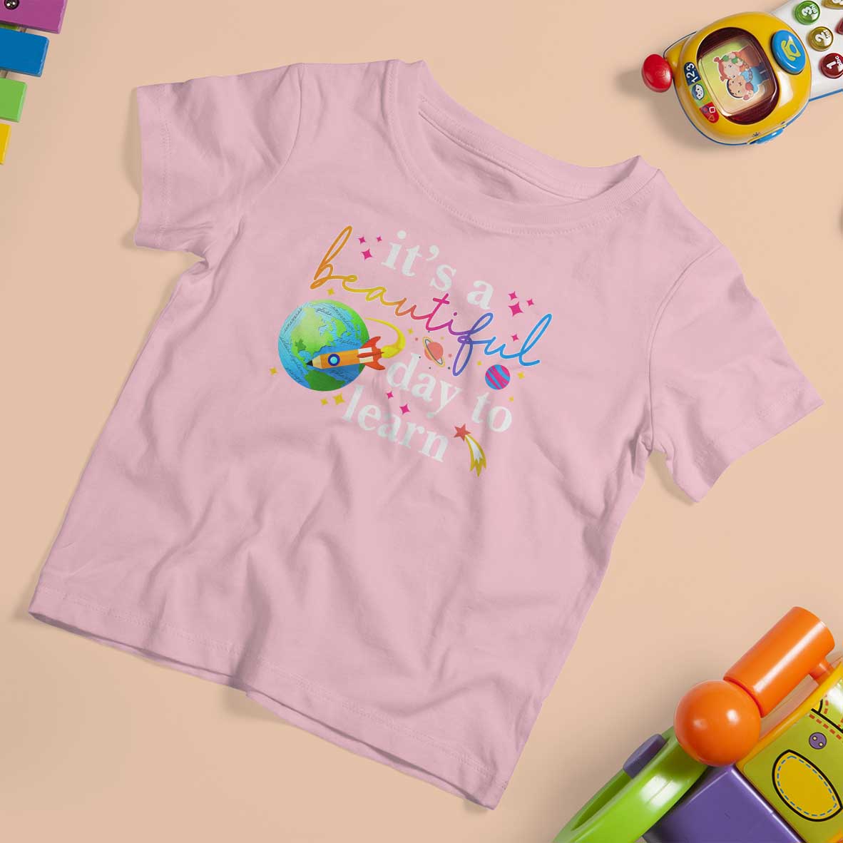 Teacher T Shirt For Kid It's A Beautiful Day To Learn Back To School - Wonder Print Shop
