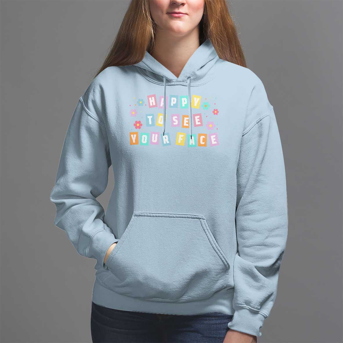 Teacher Hoodie Happy To See Your Face Back To School - Wonder Print Shop