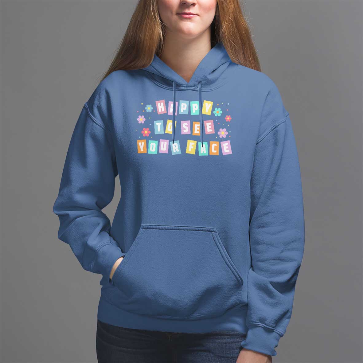 Teacher Hoodie Happy To See Your Face Back To School - Wonder Print Shop