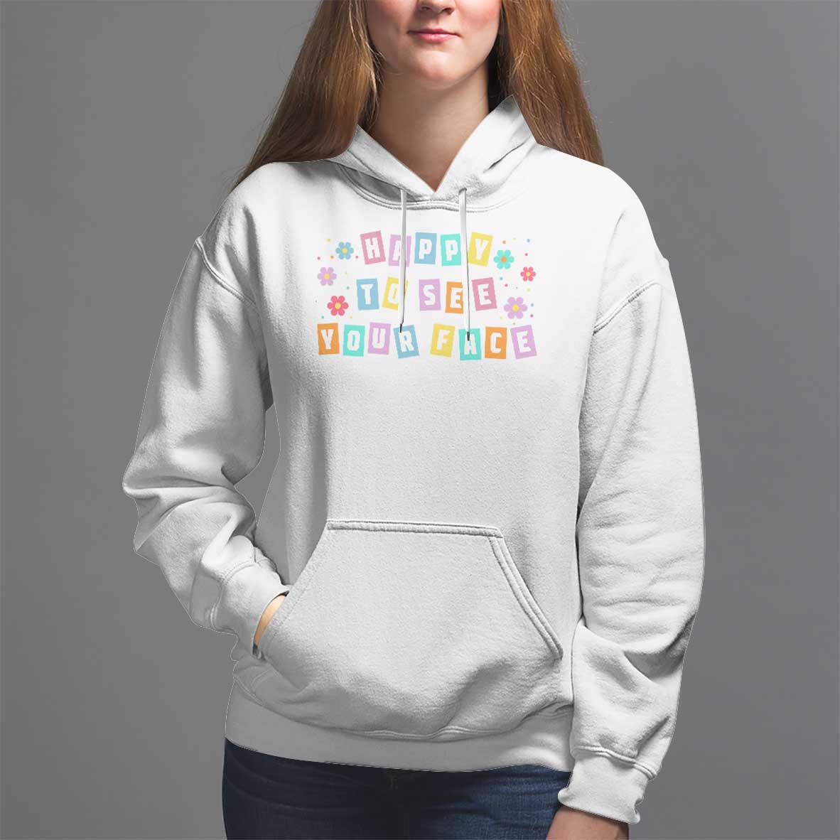 Teacher Hoodie Happy To See Your Face Back To School - Wonder Print Shop