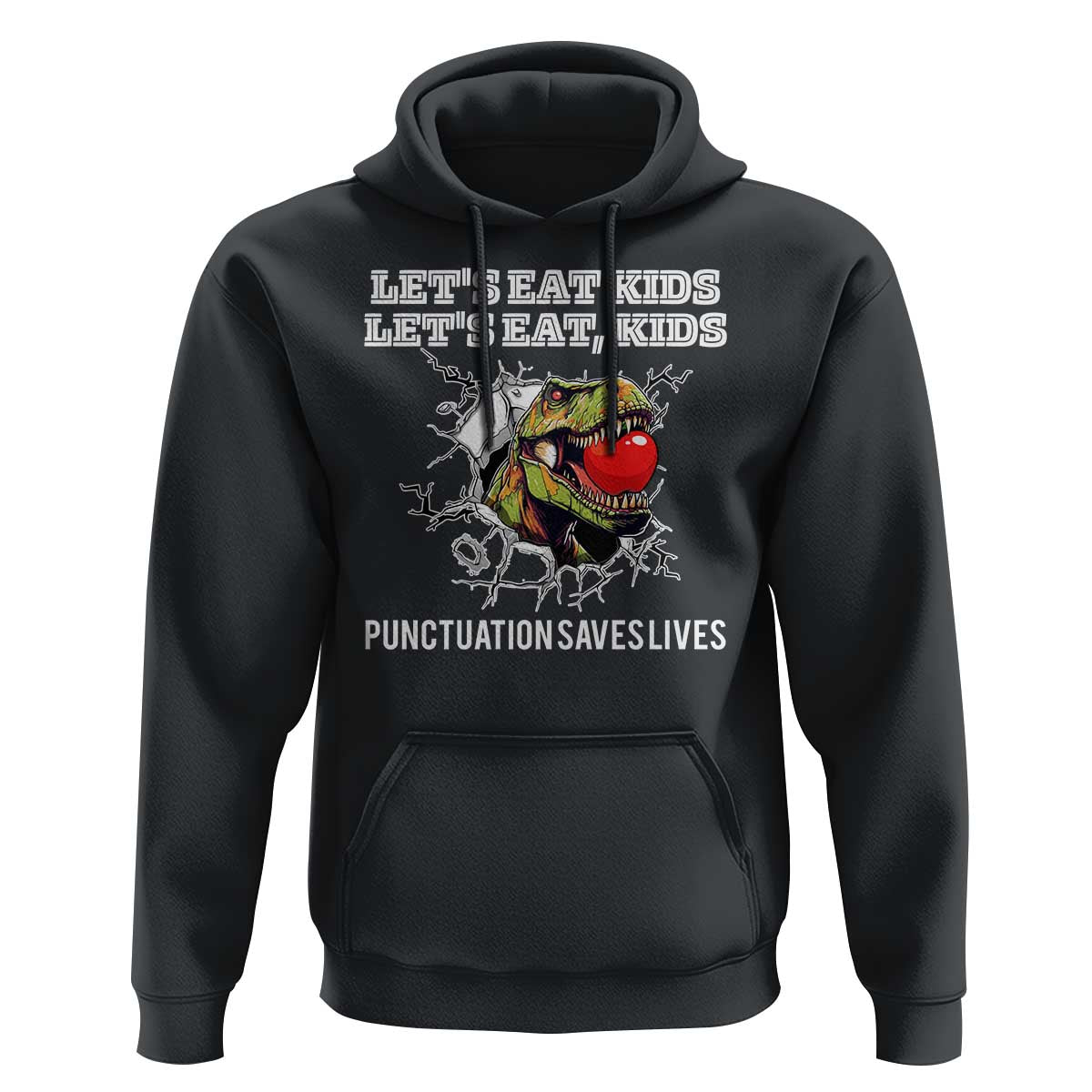 Funny Teacher Hoodie Let's Eat Kid Punctuation Saves Lives - Wonder Print Shop