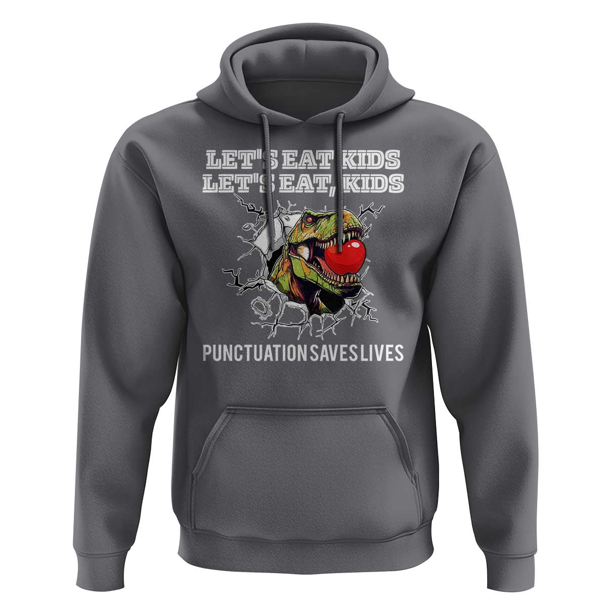 Funny Teacher Hoodie Let's Eat Kid Punctuation Saves Lives - Wonder Print Shop