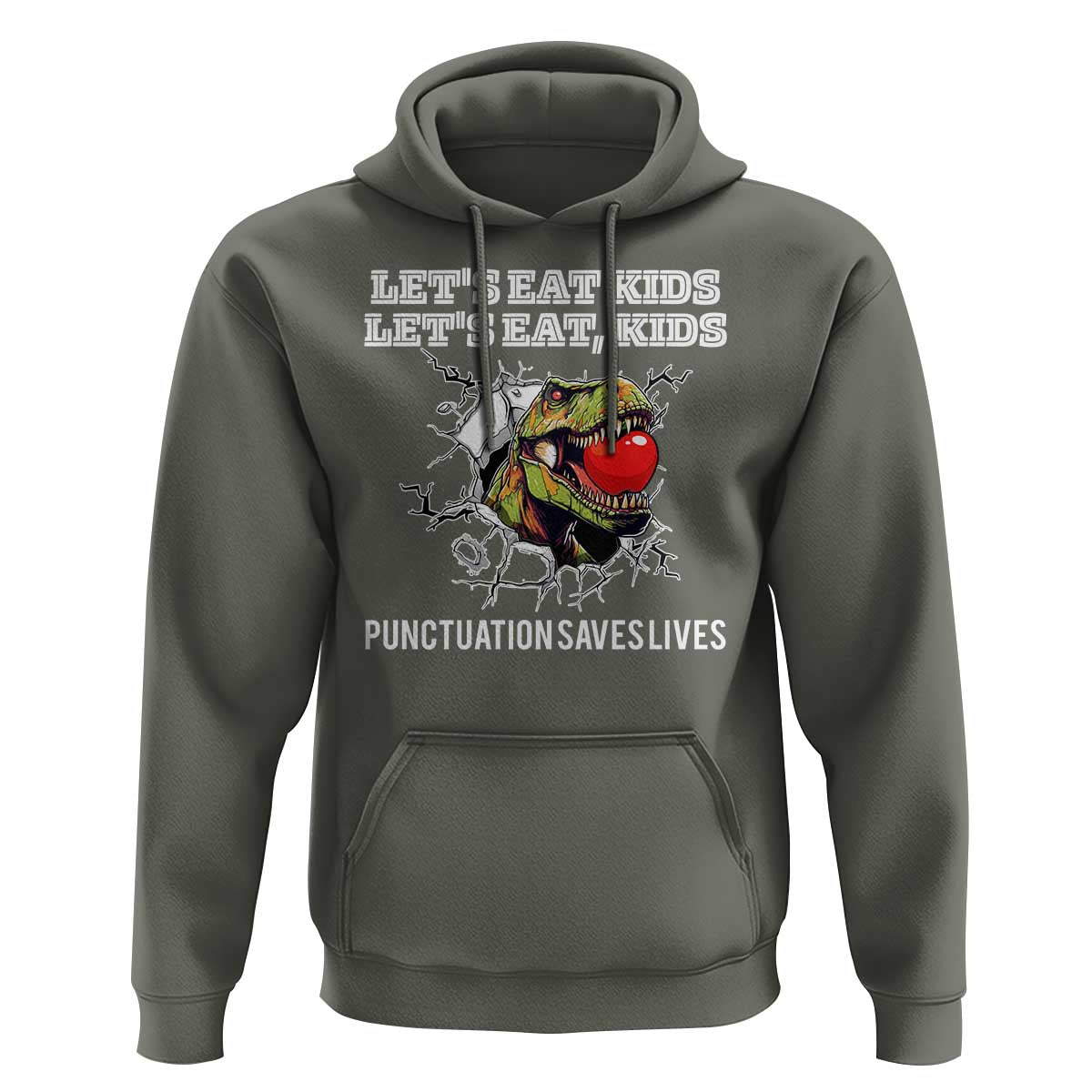 Funny Teacher Hoodie Let's Eat Kid Punctuation Saves Lives - Wonder Print Shop