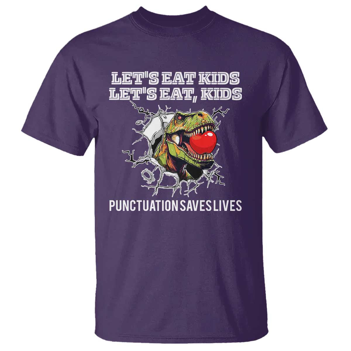 Funny Teacher T Shirt Let's Eat Kid Punctuation Saves Lives - Wonder Print Shop