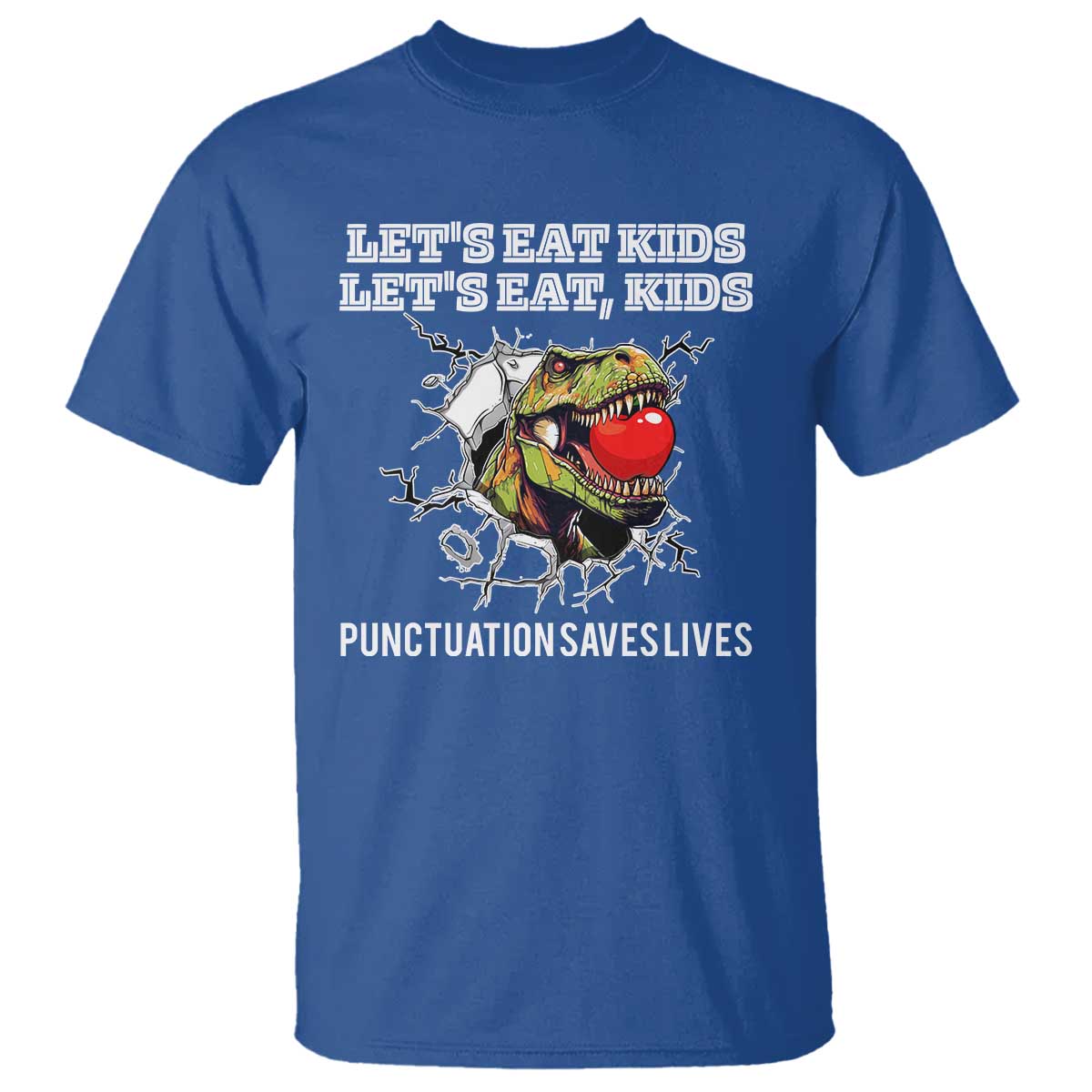 Funny Teacher T Shirt Let's Eat Kid Punctuation Saves Lives - Wonder Print Shop