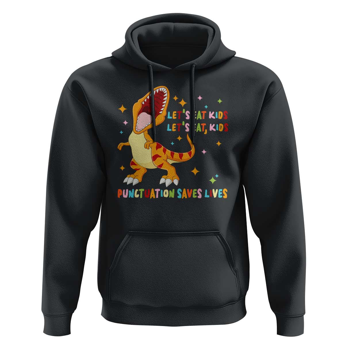 Funny Teacher Hoodie Let's Eat Kid Punctuation Saves Lives - Wonder Print Shop